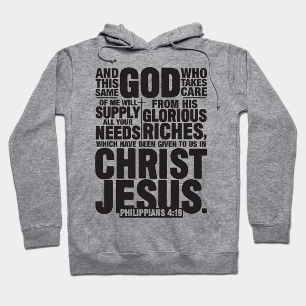 Philippians 4:19 Hoodie by Plushism